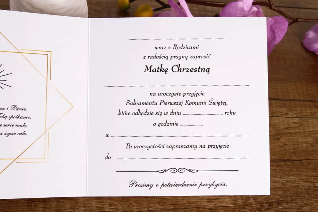 Jak wypisać zaproszenie na komunię dla matki chrzestnej w 5 krokach