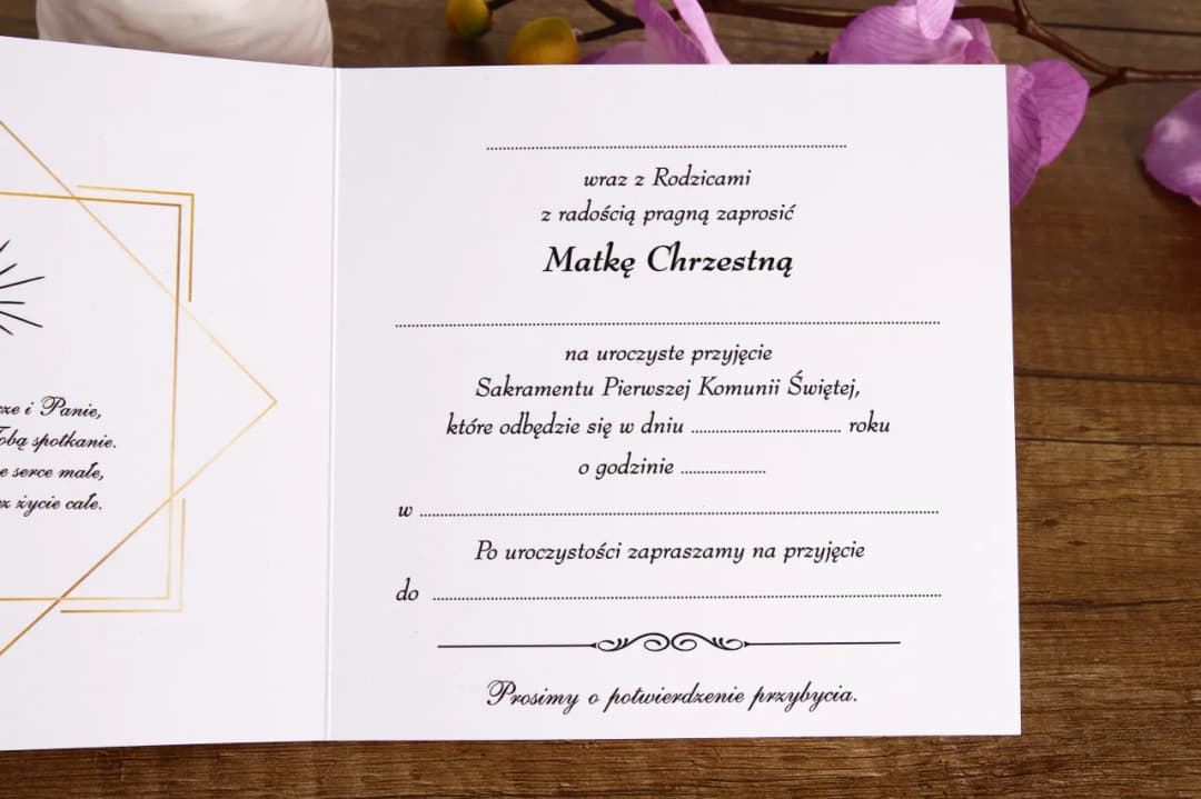 Jak wypisać zaproszenie na komunię dla matki chrzestnej w 5 krokach